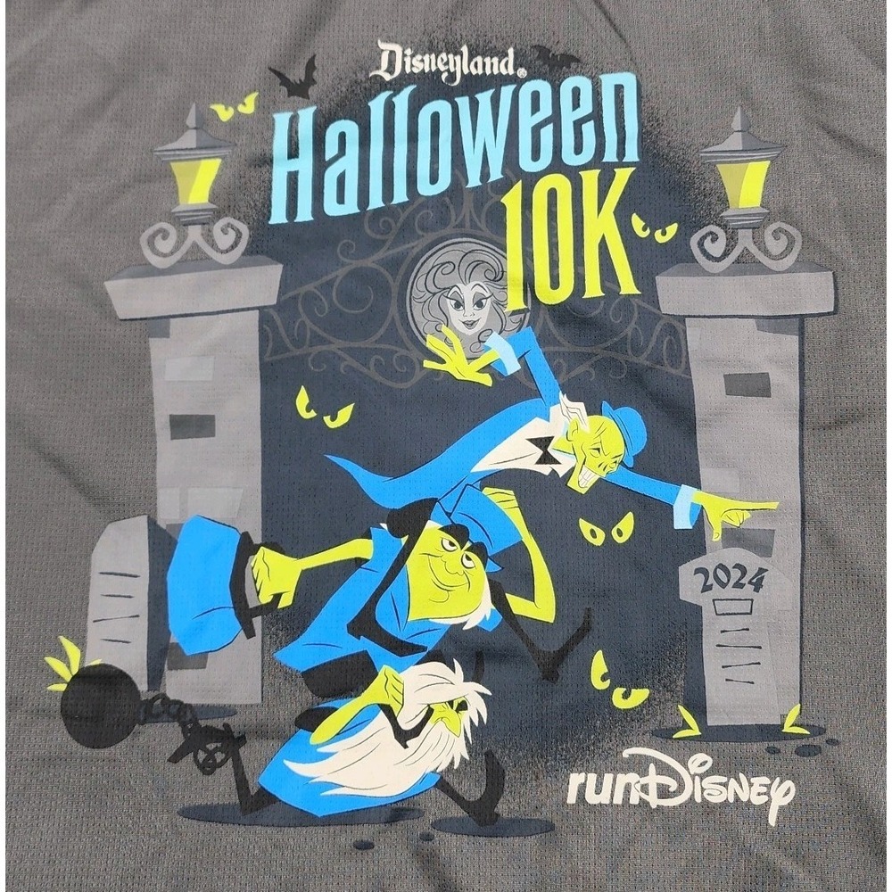 runDisney 2024 Disneyland Halloween 10K Marathon ADULT L Shirt Gray